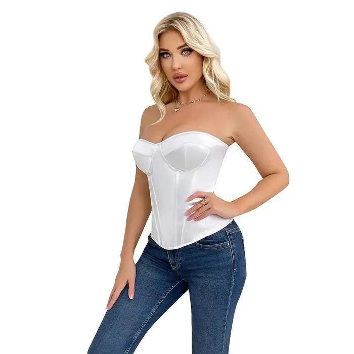 Corset Noir Victorien Femme Bustier Modèle Corps Sans Manches Gothique Modélisant Polyéthylène Elasthanne Occasions Spéciales