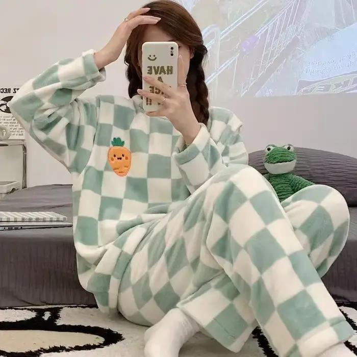 Pyjama en Velours à Manches sulfpour Femmes