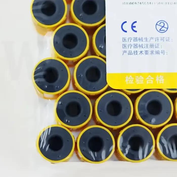 Tube de collecte de sang 3/5/10ml, Gel de séparation de récipient, Coagulant jetable sous vide, pression négative, Tube jaune de collecte de sang