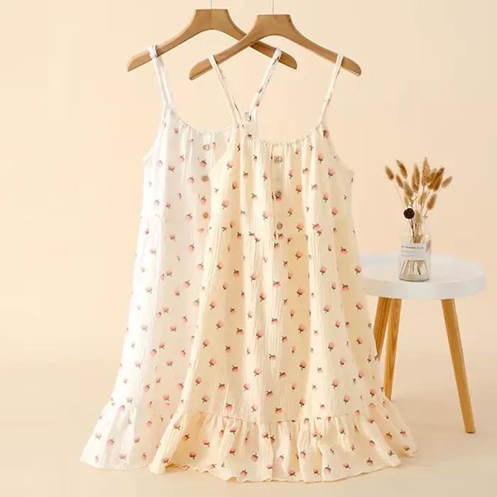 Chemise de nuit décontractée 100% coton pour femmes
