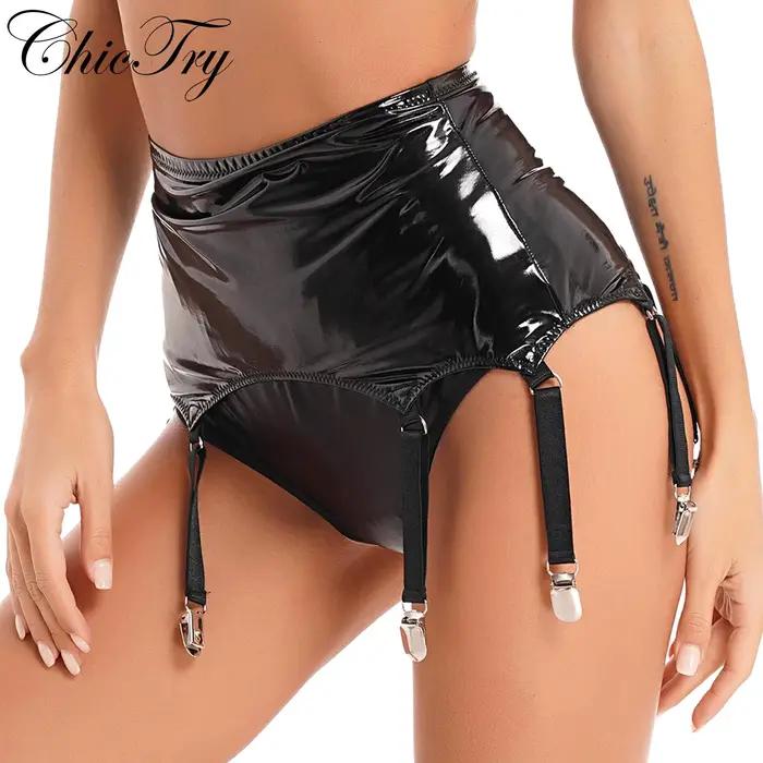 Jarretières Wetlook pour femmes avec Clips métalliques