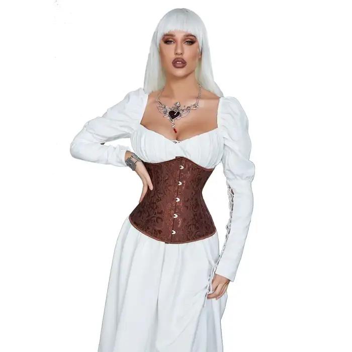 Corset sous le buste en jacquard pour femme