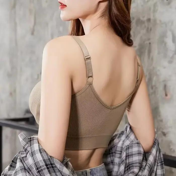 Sous-vêtements Sexy pour femmes, sans anneau en acier, Lingerie, soutien-gorge, haut tubulaire enveloppé sur la poitrine, beauté du dos, en coton actif, Section fine