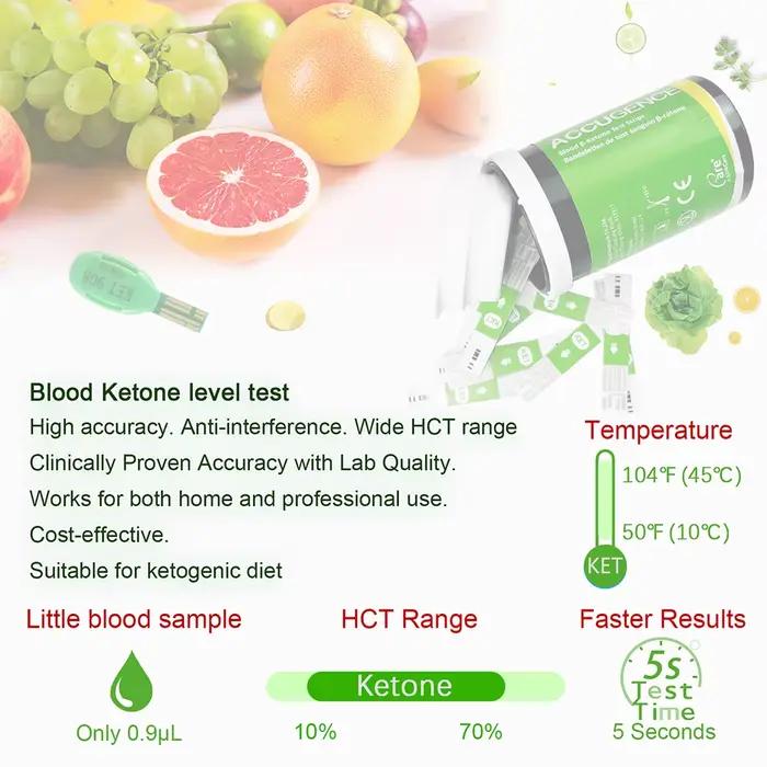 Bandelettes de test ACCUGENCE pour la glycémie, les corps cétoniques, l'hémoglobine, l'acide urique, le diabète, la goutte, l'anémie pour moniteur multifonctionnel PM800 PM900