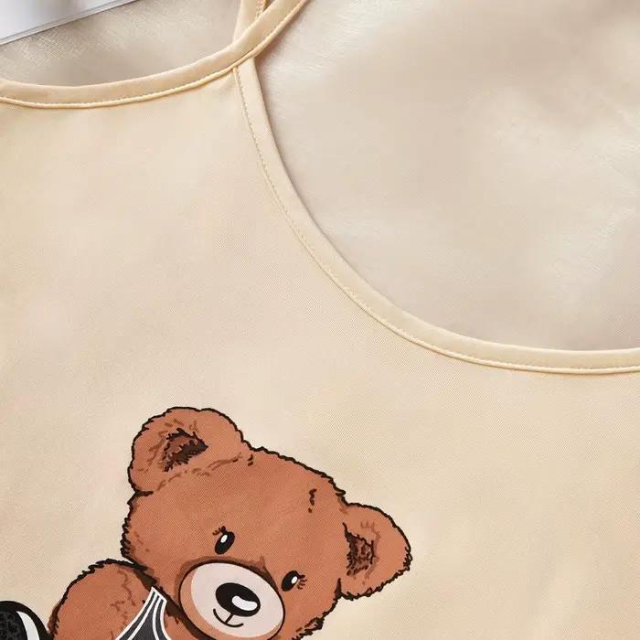 Ensemble pyjama pour femme avec imprimé ours en peluche