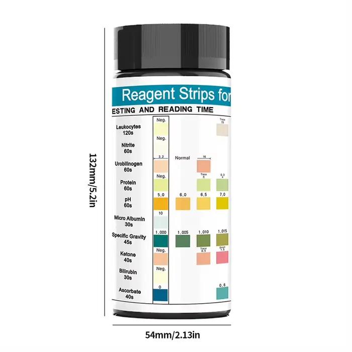 Bandelettes de test d'urine, bandelettes urinsubtiles, leucocytes, nitrite, urobilinogène, cétone 10000 PH, 10 paramètres, 100 pièces