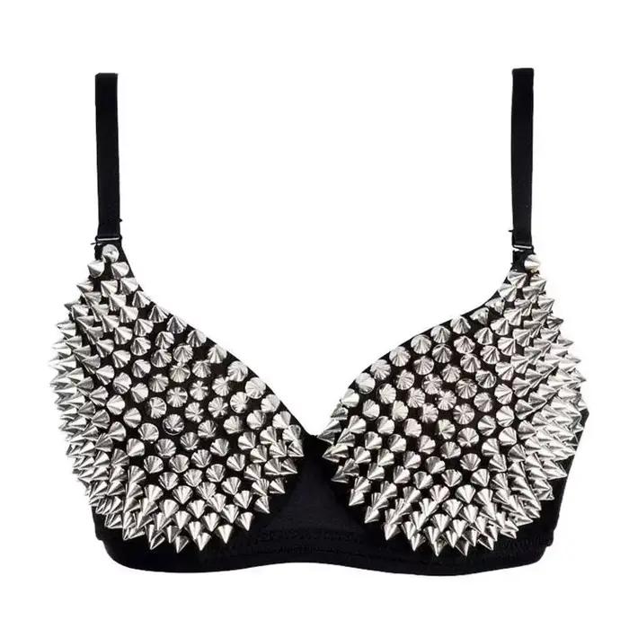 Soutien-gorge gothique argenté