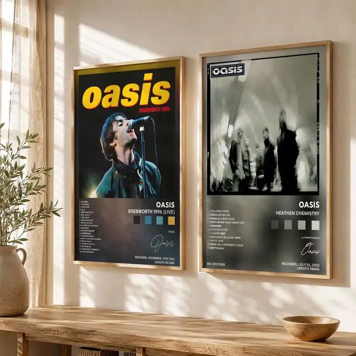 Affiche de groupe de Britpop O-Oasis, autocollant mural auto-adhésif HD imperméable et assorti à toutes les décorations, pour la maison et la chambre à coucher