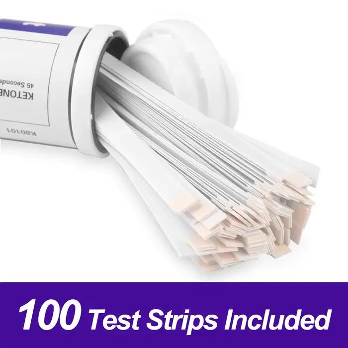 Bandes de cétone Test cétone (100 ct) pour les tests d'urine cétone. Bandelettes de test de cétose pour la régime Keto, Paleo, cétogène, Atkins, Low Carb