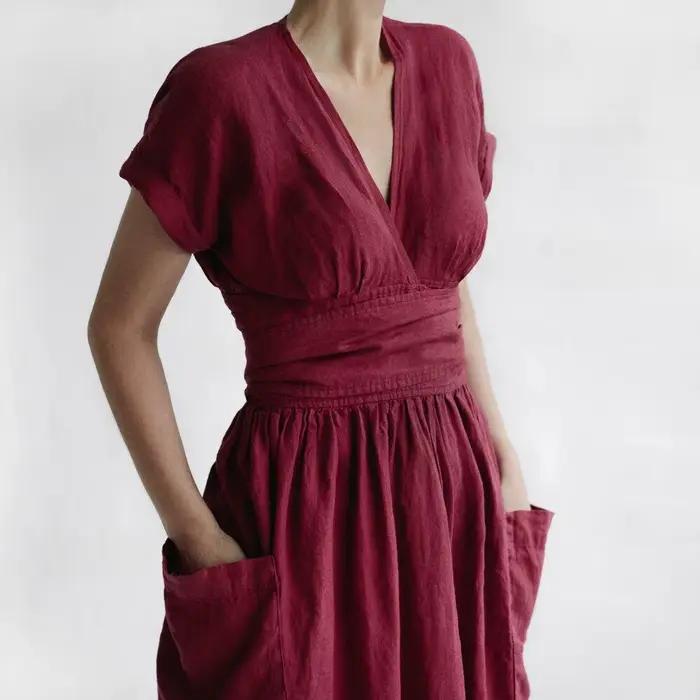 NHKDS.co.jp-Robe de nuit en coton et lin pour femmes