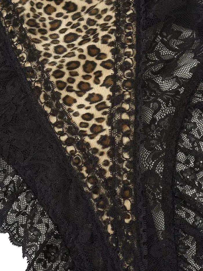 Body Sexy en dentelle à motif léopard