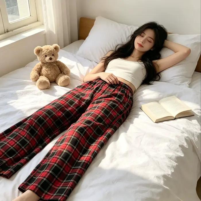 Pyjamas pour femmes à carreaux
