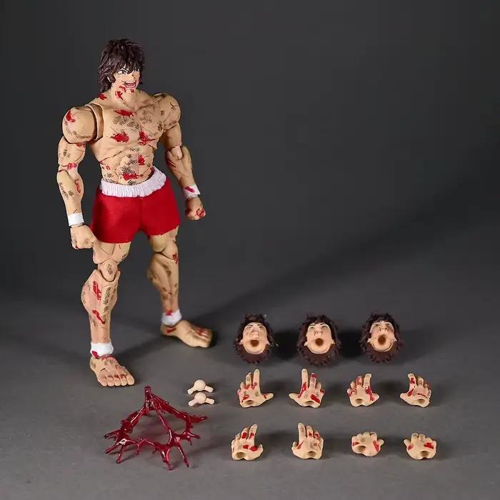 Figurine articulée Baki Hanma Battle Damaged avec têtes et mains interchangeables, modèle anime en boîte, en stock pour collectionneurs