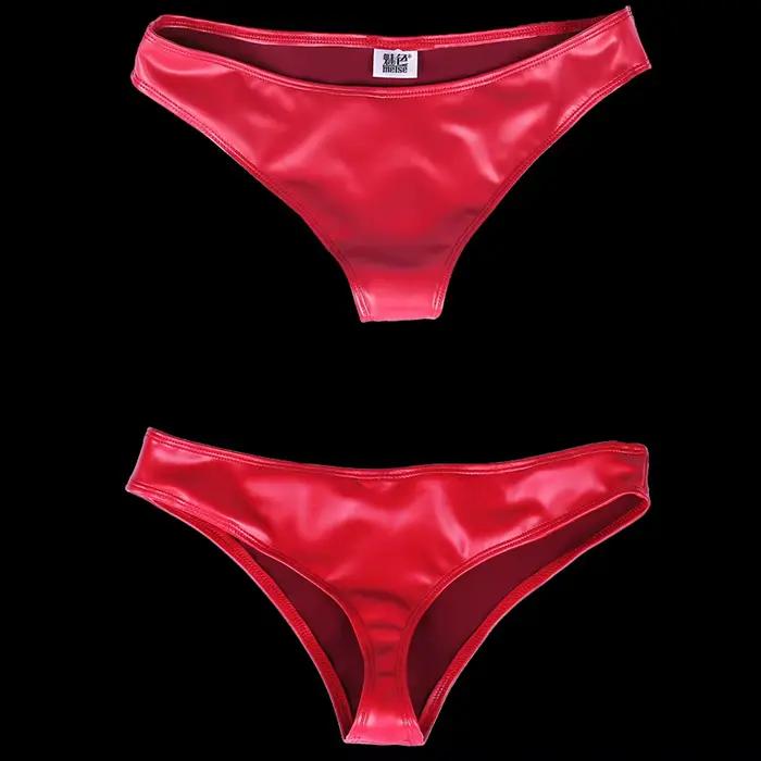 Culotte en cuir à entrejambe en T pour femme