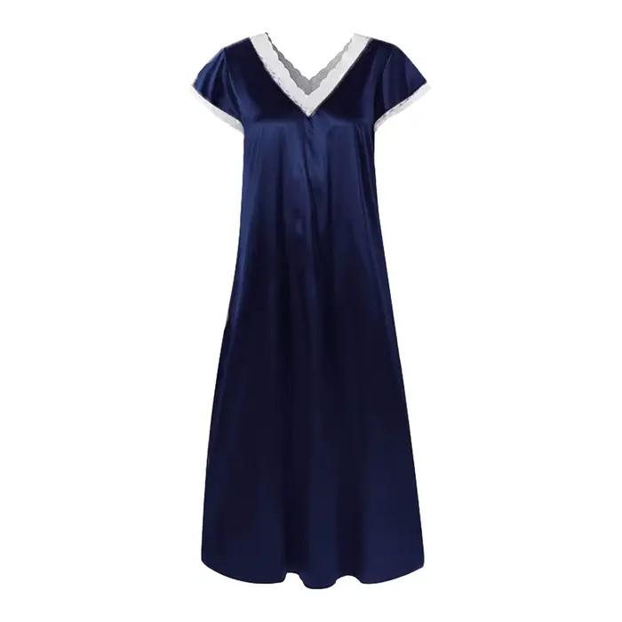 Robe de nuit femmes à manches courtes col en V Homewear