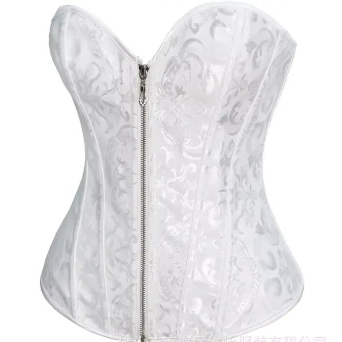 Corset victorien Jacquard avec fermeture éclair