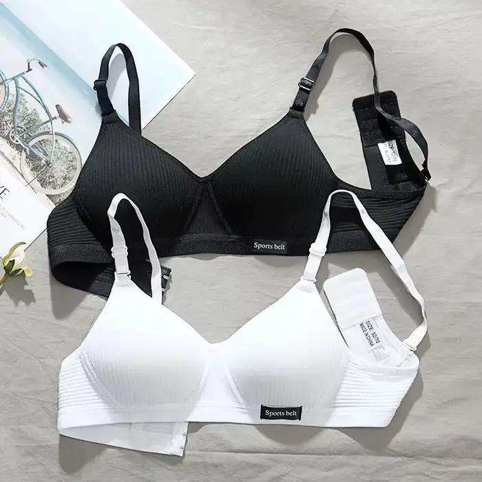 Sous-vêtements en coton femmes AB tasse soutien-gorge sans fil rassemblé confort V brassière Push Up Lingerie Bralette pour femmes soutiens-gorge sans couture