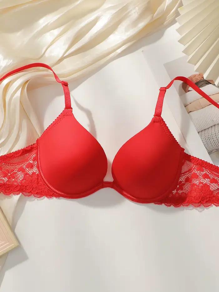 Soutien-gorge Viomisha Femme Push Up Armature Rembourré Décolleté Profond Bretelles Dentelle Couverture Complète T-Shirt Confortable Maintien Quotidien Lingerie Essentiel Respirant Doux