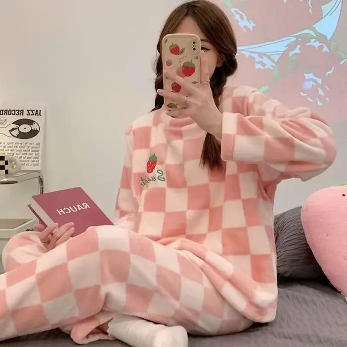 Pyjama en Velours à Manches sulfpour Femmes