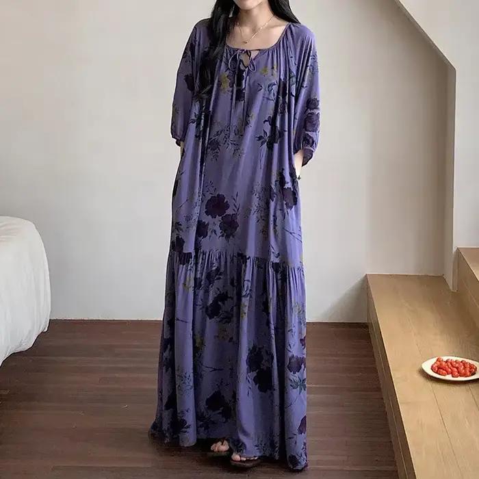 Robe longue violette pour femmes