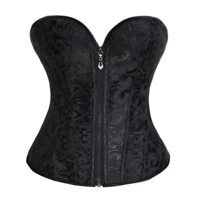 Corset victorien Jacquard avec fermeture éclair