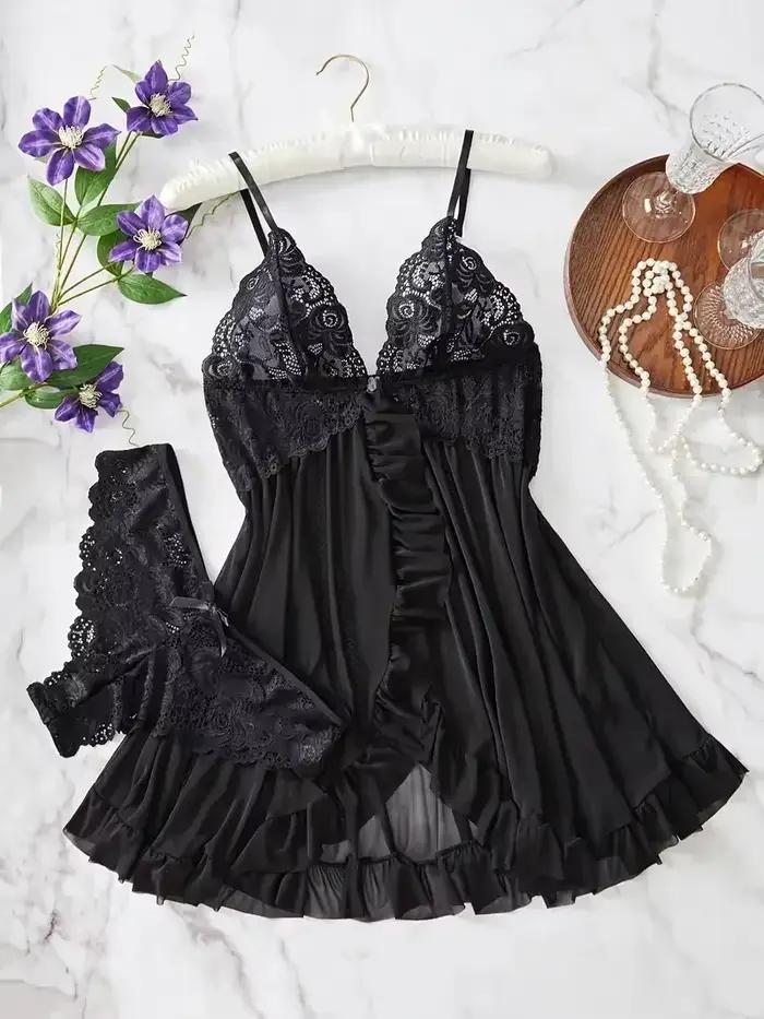 Femmes Chemise de nuit Sexy dentelle