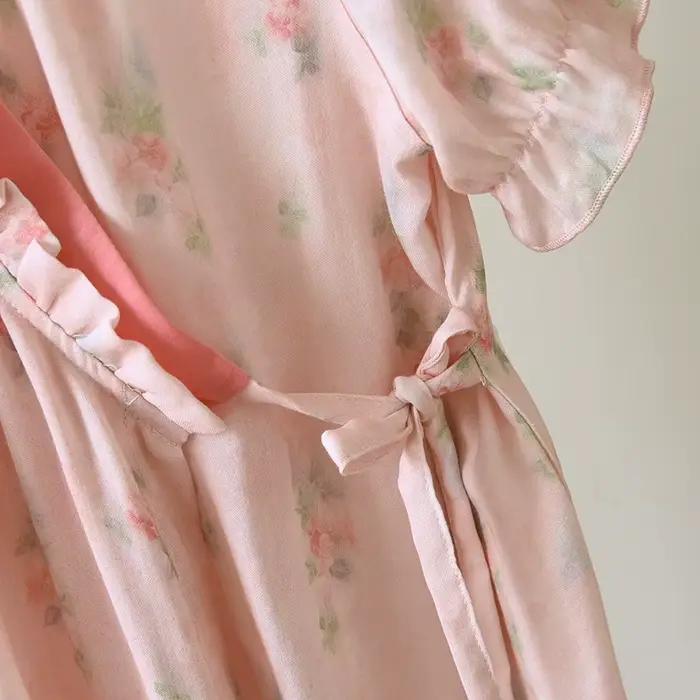 Chemise de nuit de style kimono en tissu de bambou pour femmes printemps et été chemises