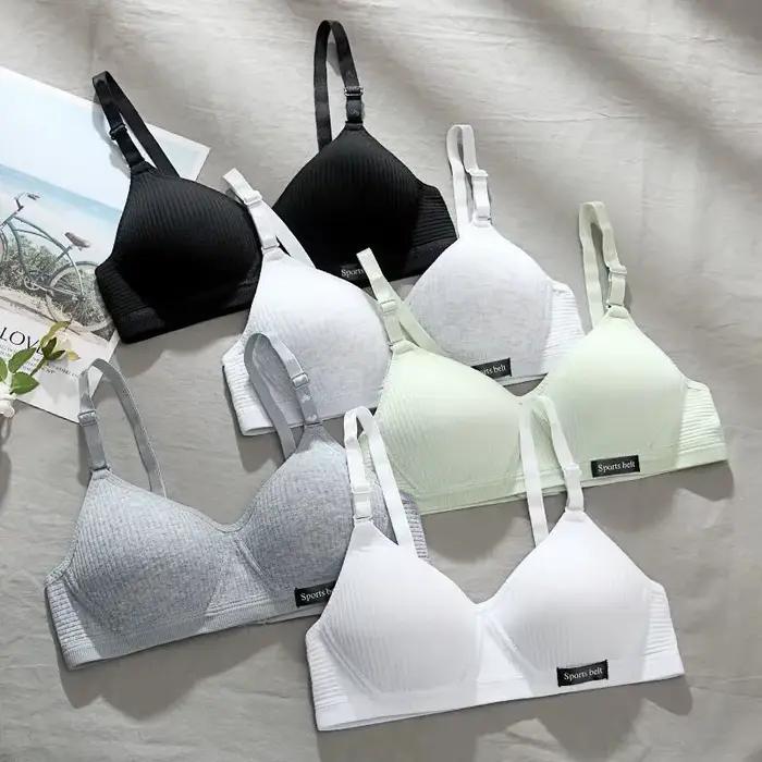 Sous-vêtements en coton femmes AB tasse soutien-gorge sans fil rassemblé confort V brassière Push Up Lingerie Bralette pour femmes soutiens-gorge sans couture