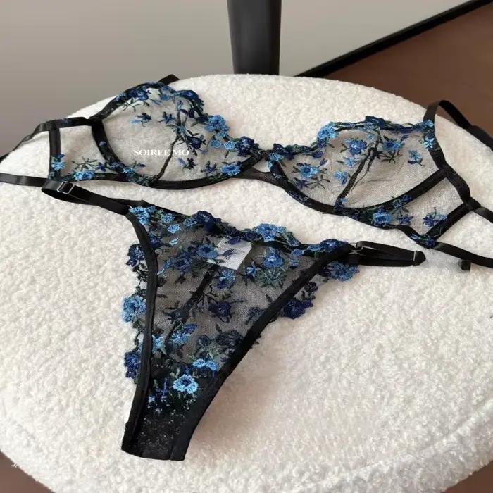 Soutien-gorge brodé en dentelle pour femme