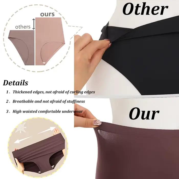 FINETOO 5 pièces culottes pour femmes sous-vêtements sans couture slips invisibles taille haute couverture complète respirant évacuant l'humidité sous-vêtement