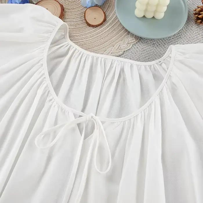 Chemise de nuit ample 100 % coton pour femme
