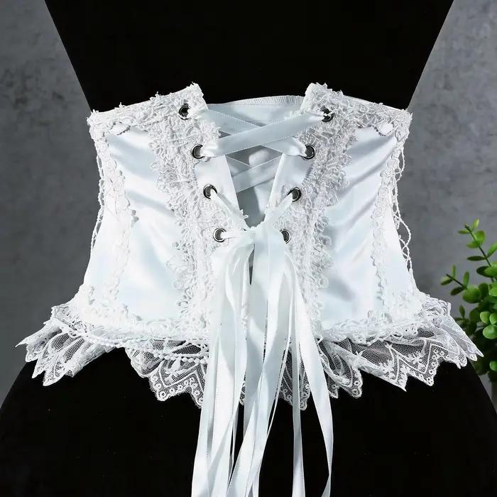 Corset gothique en dentelle pour femme avec baleines de soutien