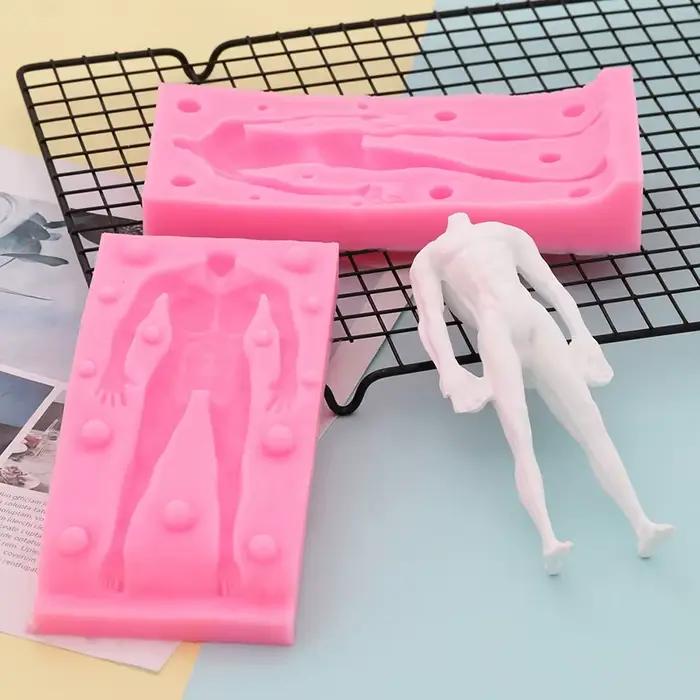 Moule de corps de poupée en argile ultraléger pour hommes/femmes, moule complet en Silicone, bricolage, figurine en argile douce, outil de forme complète du corps