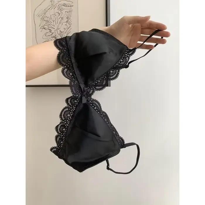 Soutien-gorge en dentelle à nœud triangle de style coréen pour femmes
