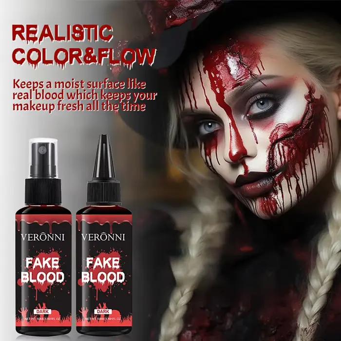 Faux Gel de sang réaliste, maquillage SFX Non toxique longue durée avec Texture de sang tachetée pour fête d'halloween, Vampire Zombie Monster