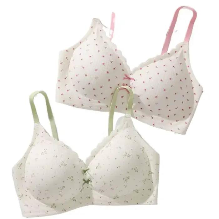 Lingerie en dentelle et à imprimé floral : soutien-gorge push-up pour femmes aux poitrines petites