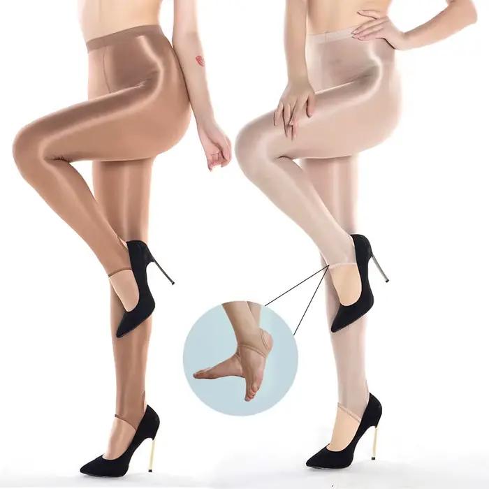 70D discothèque chanteur DJ scène SHAPING chaussettes Sexy femmes bas Performance collants huileux