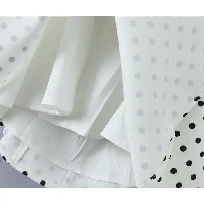 Robe trapèze dos nu à pois pour femmes
