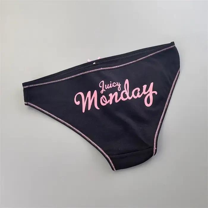 7 pièces/ensemble culottes d'écolière semaine imprimé sous-vêtement bikini femmes coton lettres slips confortables dames