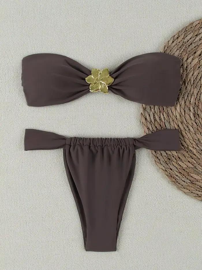 Ensemble bikini bandeau push-up sexy 2026 maillot de bain brésilien string pour femme occasions estivales plage vacances