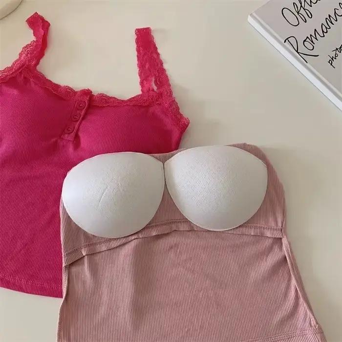 Soutien-gorge Push Up pour femmes, Lingerie Sexy, col rond, bustier tubulaire, bord en dentelle, sous-vêtements de couleur unie, brassreie douce avec coussinet de poitrine, nouvelle collection