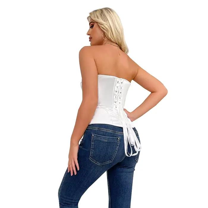 Corset Noir Victorien Femme Bustier Modèle Corps Sans Manches Gothique Modélisant Polyéthylène Elasthanne Occasions Spéciales