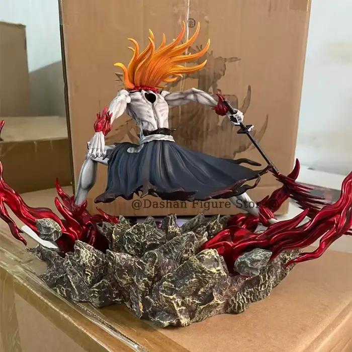 23 cm blanchi creux Ichigo figurine à collectionner poupée Saigo No Getsuga Tenshou creux Kurosaki Ichigo Statue modèle jouets