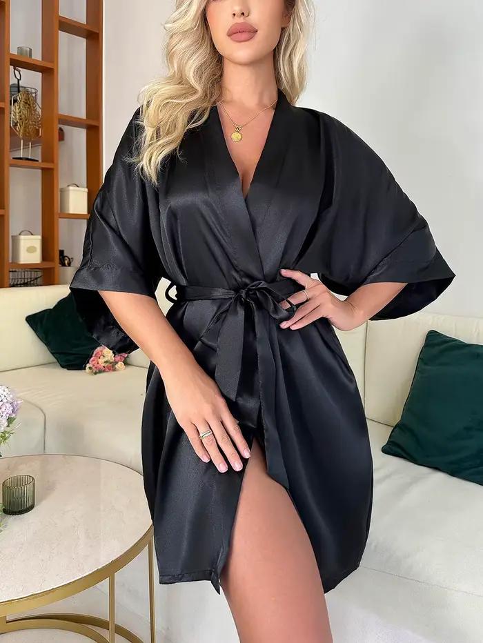 Chemise de nuit longue Style Kimono pour femmes