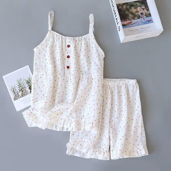 Chemise de nuit en gaze de coton pour femme