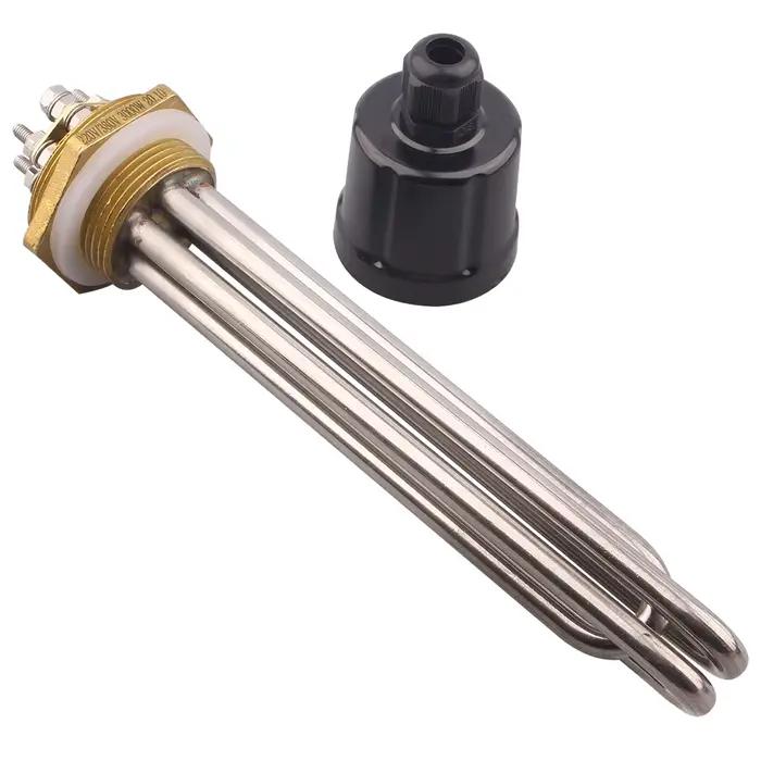 DERNORD réservoir d'eau chauffage 220 V/380 V chaudière élément chauffant DN32 tubulaire chauffage électrique 2KW 3KW 4.5KW 6KW 3750W SUS304