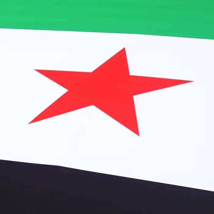 Housse de capot de voiture avec drapeau de la Syrie 130x160cm, bannière patriotique élastique coupe-vent