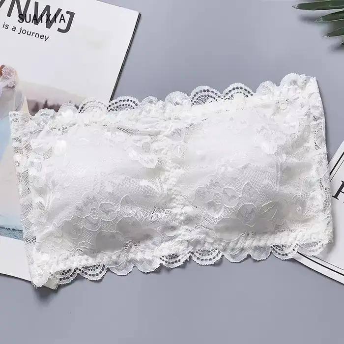 Soutien-gorge tubulaire en dentelle florale pour femmes