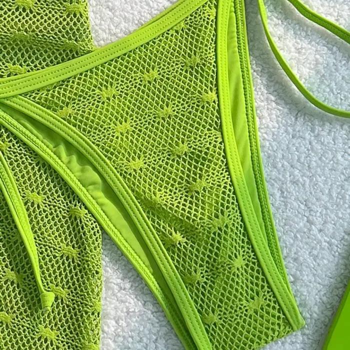 Ensemble Bikini trois pièces Sexy à pois