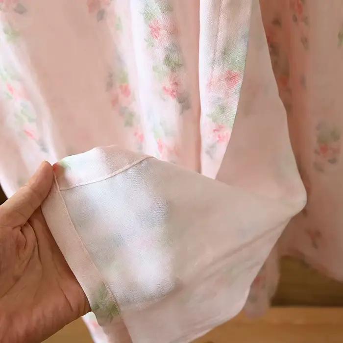 Chemise de nuit de style kimono en tissu de bambou pour femmes printemps et été chemises
